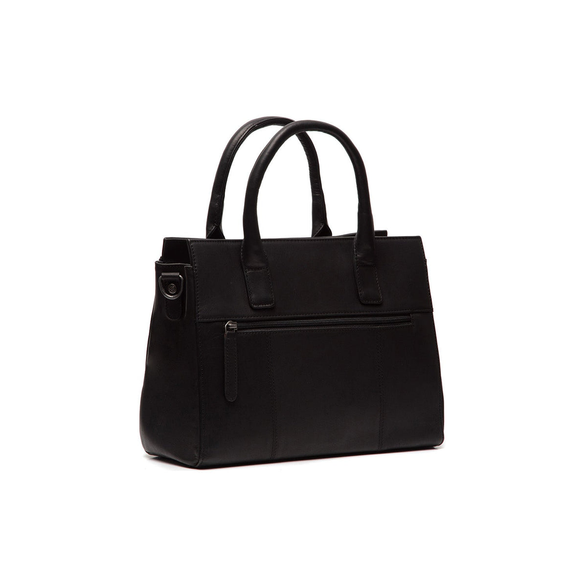 Tailored Rib Cuffs &amp; Hem Craftsmanship Construction Detail on Garda Full-Grain Leather Handbag pour Femme