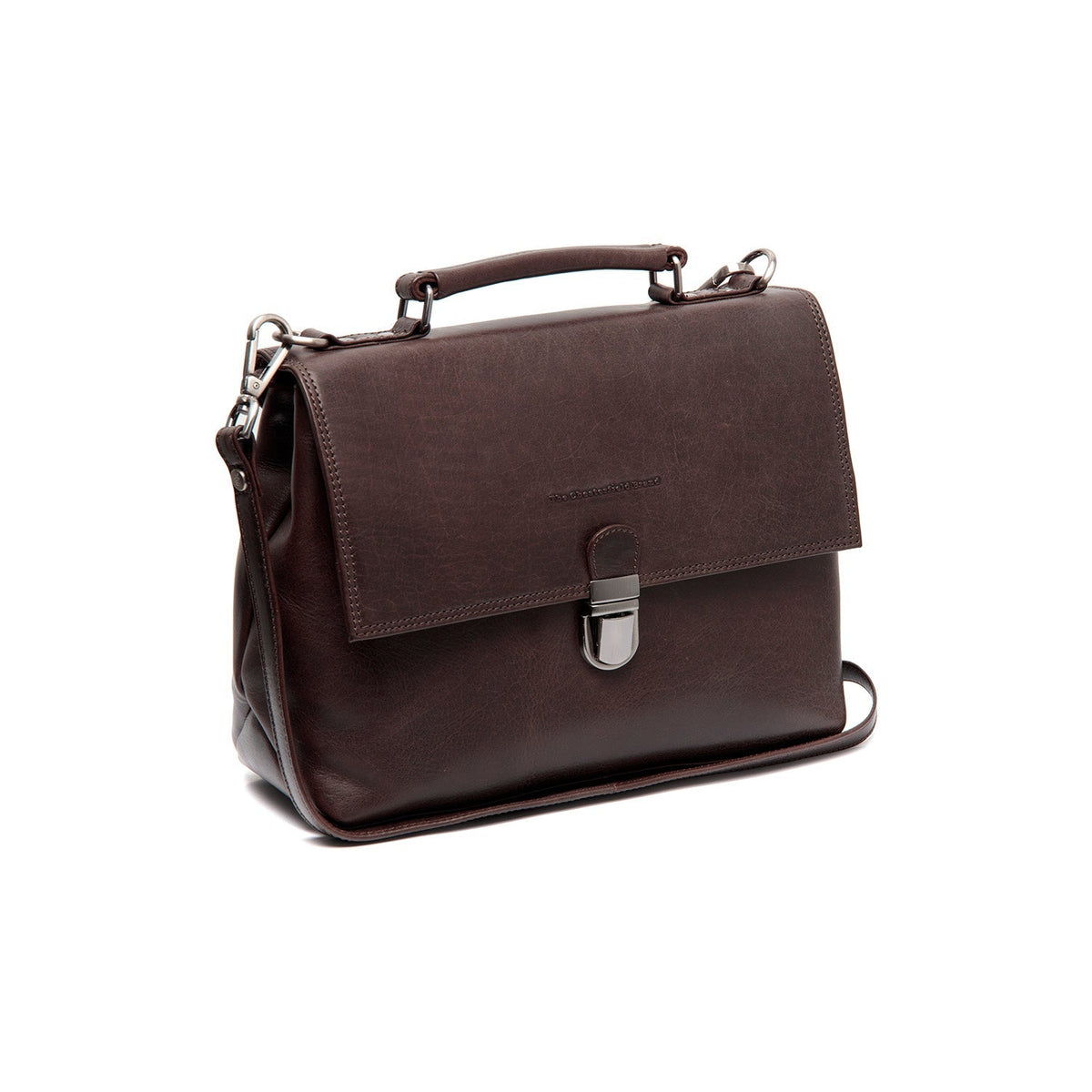 Tailored Rib Cuffs &amp; Hem Craftsmanship Construction Detail on Renata Full-Grain Leather Handbag pour Femme