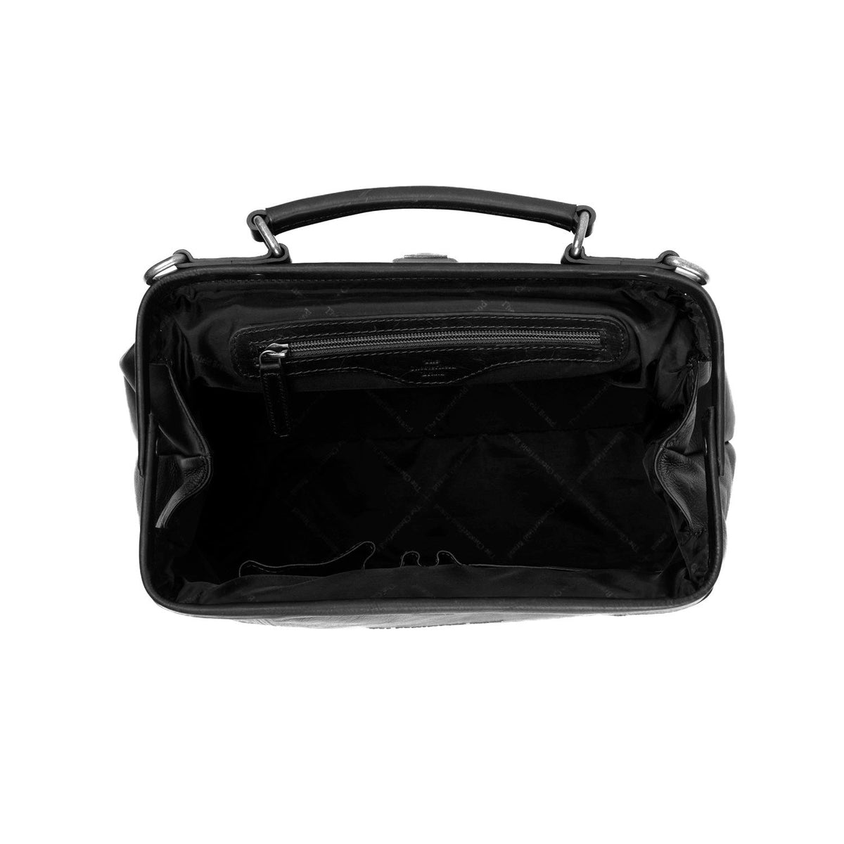 Vue détaillée of Classic Collar &amp; Heavy-Duty Zipper Hardware on Shaun Full-Grain Leather Handbag pour Femme