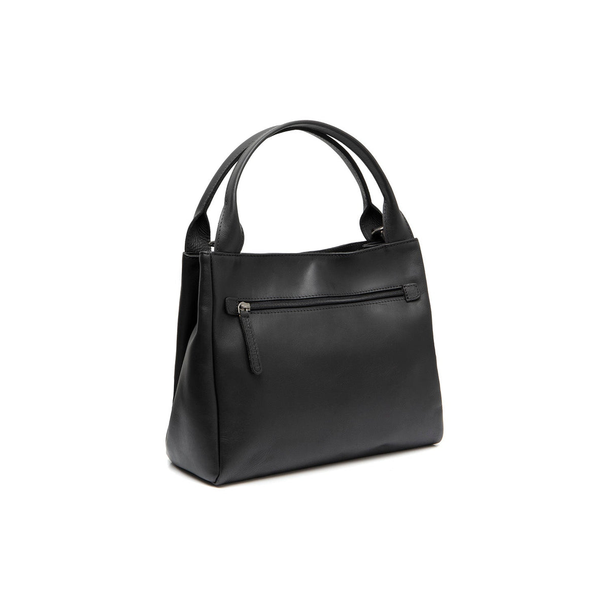 Tailored Rib Cuffs &amp; Hem Craftsmanship Construction Detail on Tenara Full-Grain Leather Handbag pour Femme
