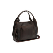 Styled Fit Perspective of Tenara Full-Grain Leather Handbag pour Femme on Model - Natural Daylight Drape