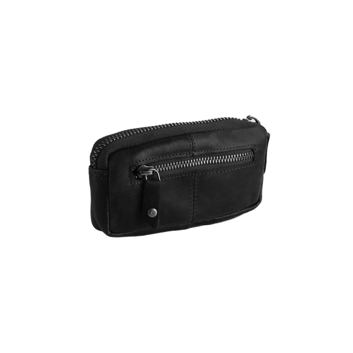 Vue détaillée of Classic Collar &amp; Heavy-Duty Zipper Hardware on Corey Full-Grain Leather Key Case pour Femme