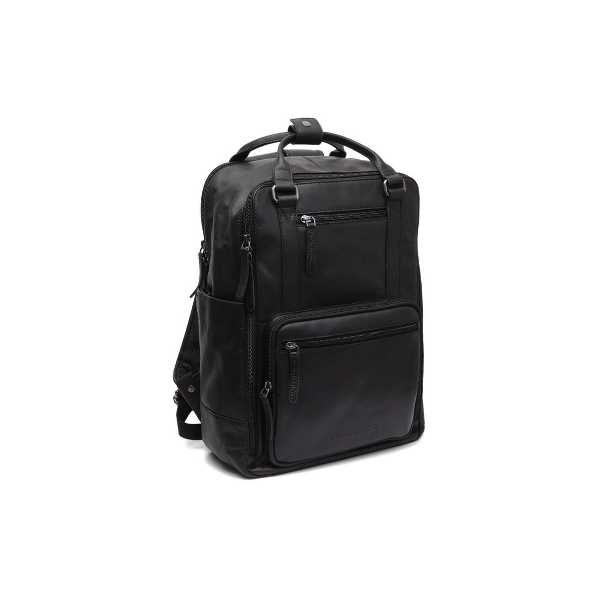 Calden Full-Grain Leather Laptop Backpack pour Femme in Classic 100% Full-Grain Leather - Full Exterior Front Profile View | Acheter en ligne