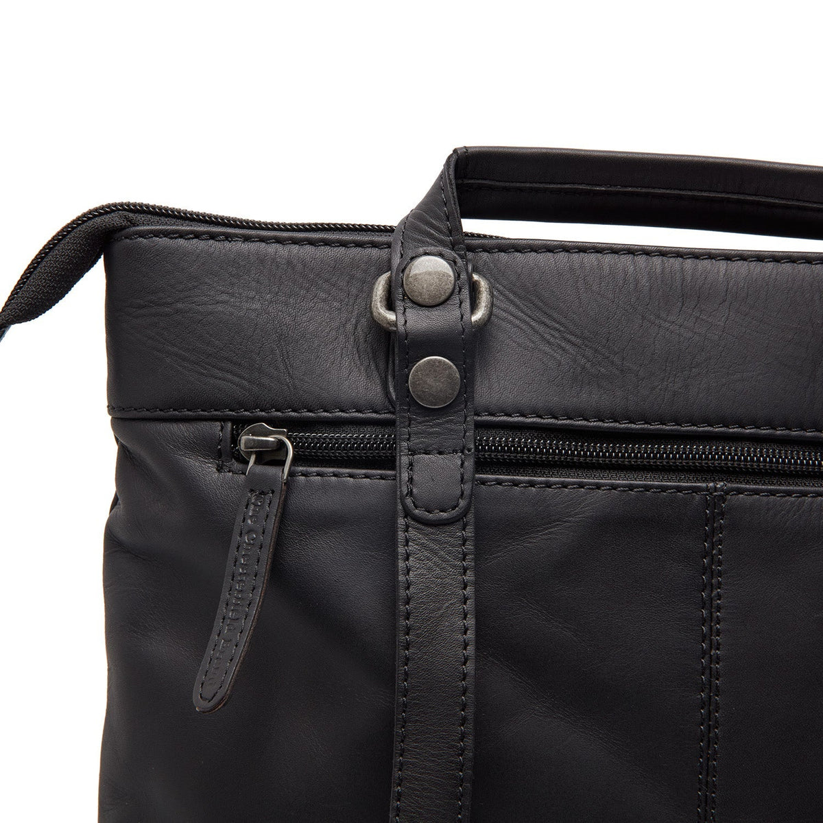 Caldero Full-Grain Leather Laptop Backpack pour Femme - Structured Side Profile Showing Gusset Depth &amp; Expansion Capacity