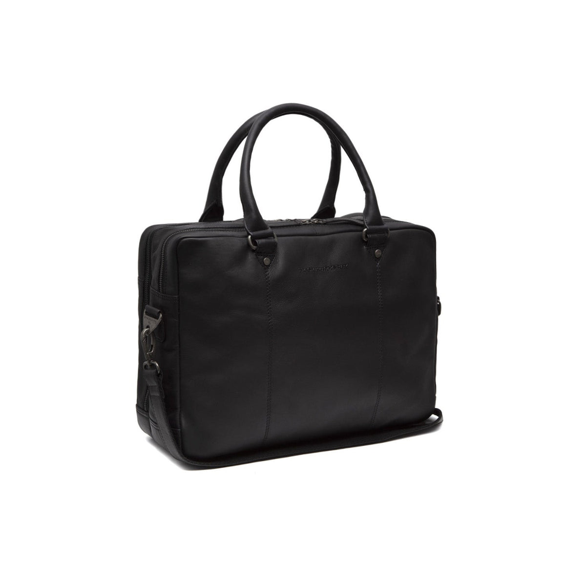 Boston Full-Grain Leather Laptop Bag pour Homme in Classic 100% Full-Grain Leather - Full Exterior Front Profile View | Acheter en ligne