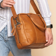 Boston Full-Grain Leather Laptop Bag pour Homme – Vue produit alternative 2