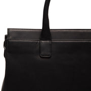 Solid Antique Brass Hardware &amp; Heavy-Duty Dual Zipper Detail on Rivera Full-Grain Leather Laptop Bag pour Femme