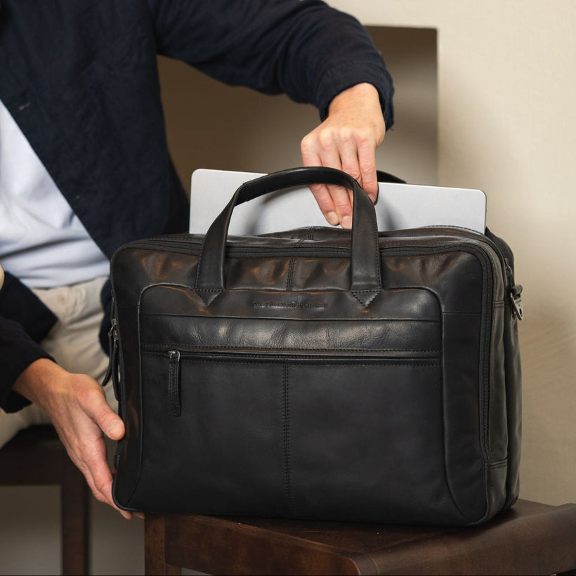 Ryan Full-Grain Leather Laptop Bag pour Homme