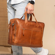 Ryan Full-Grain Leather Laptop Bag pour Homme – Vue produit alternative 2