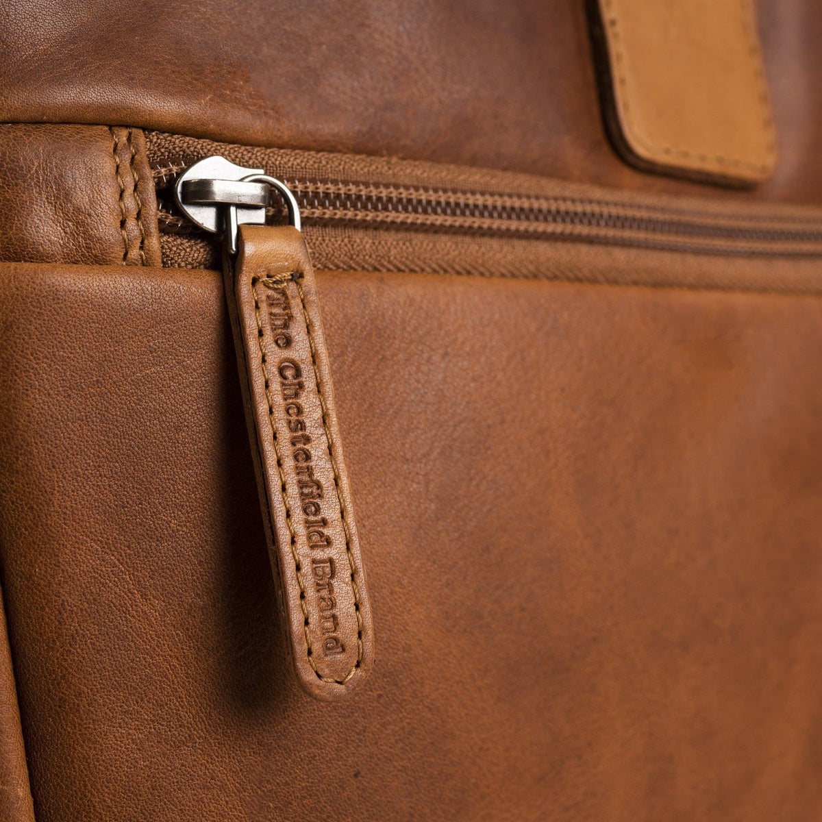 
Cognac Leather Laptop Bag Seth, detail view 4