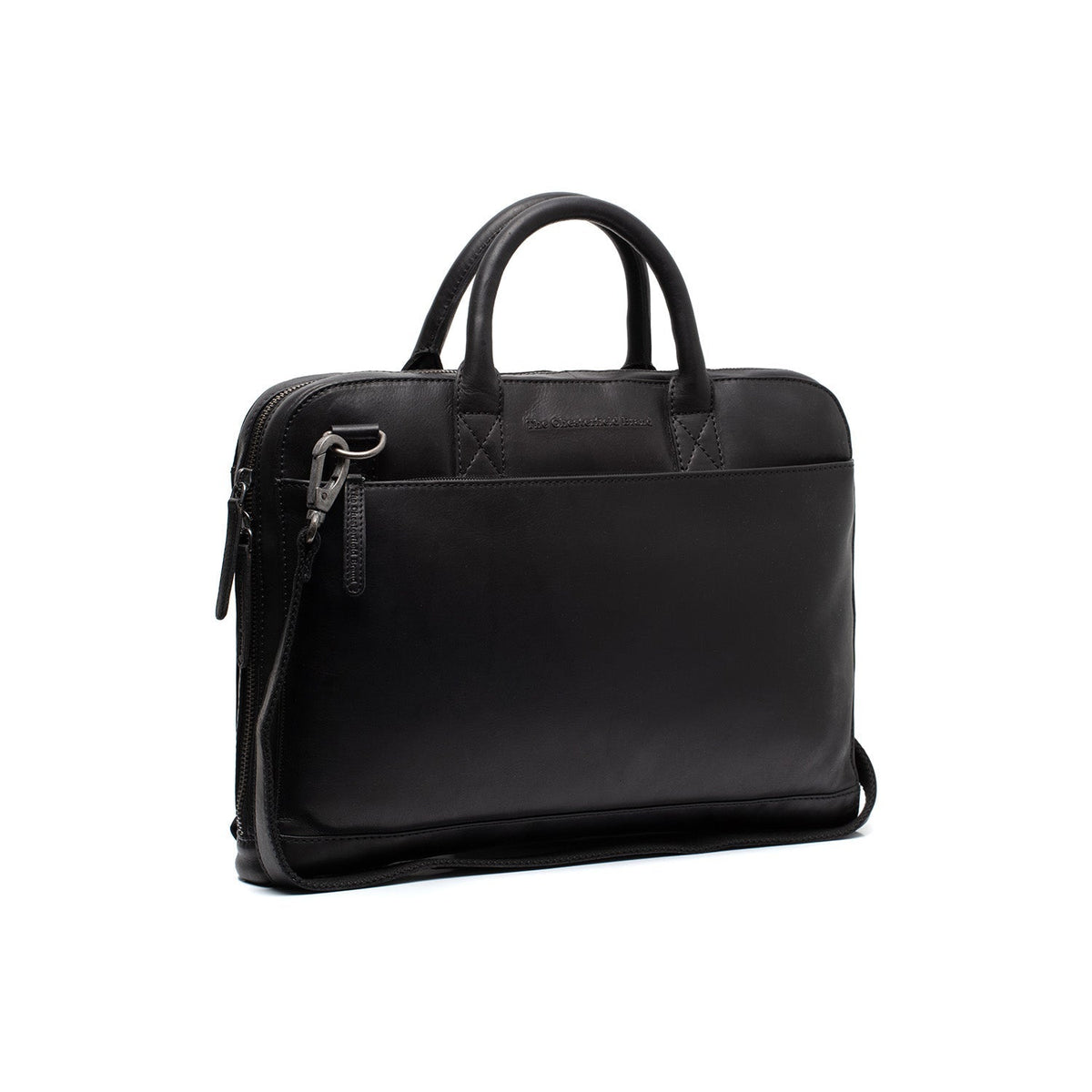 Tilbury Full-Grain Leather Laptop Bag pour Femme in Classic 100% Full-Grain Leather - Full Exterior Front Profile View | Acheter en ligne