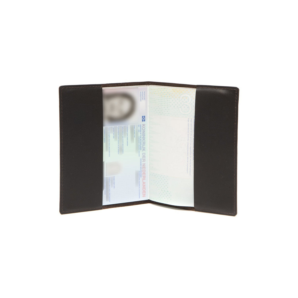 Brown Leather Passport Case pour Femme, detail view 1