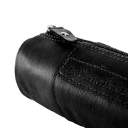 Vue détaillée of Classic Collar &amp; Heavy-Duty Zipper Hardware on Leather Pencil Case Lea pour Femme