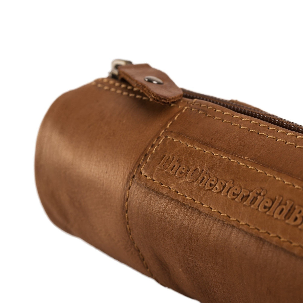 Cognac Leather Pencil Case Lea pour Femme, detail view 3
