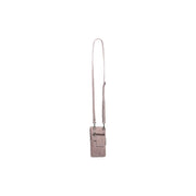 Styled Fit Perspective of Salta Full-Grain Leather Phone Bag pour Femme on Model - Natural Daylight Drape