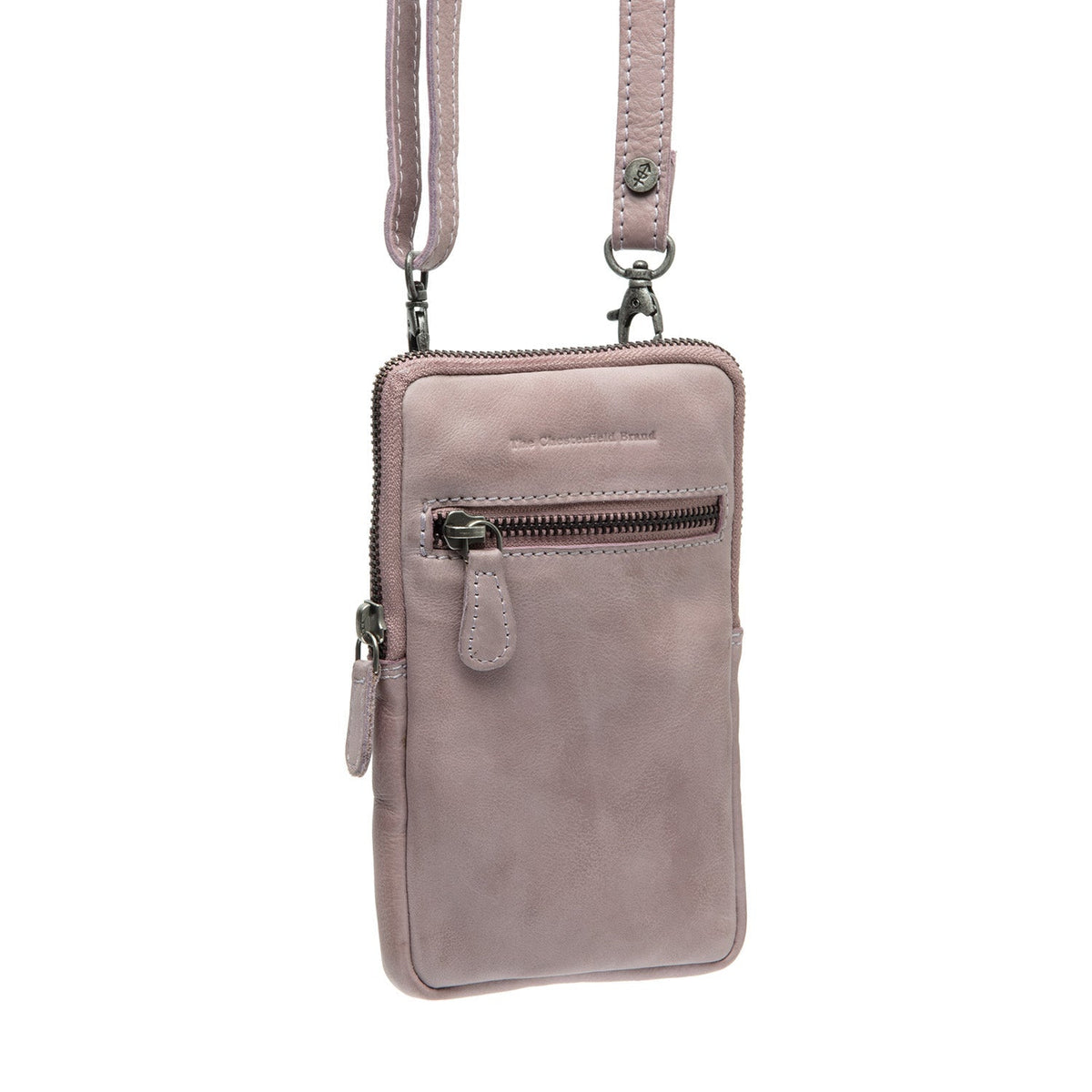 Salta Full-Grain Leather Phone Bag pour Femme in Classic 100% Full-Grain Leather - Vue de face &amp; silhouette ajustée | Acheter en ligne