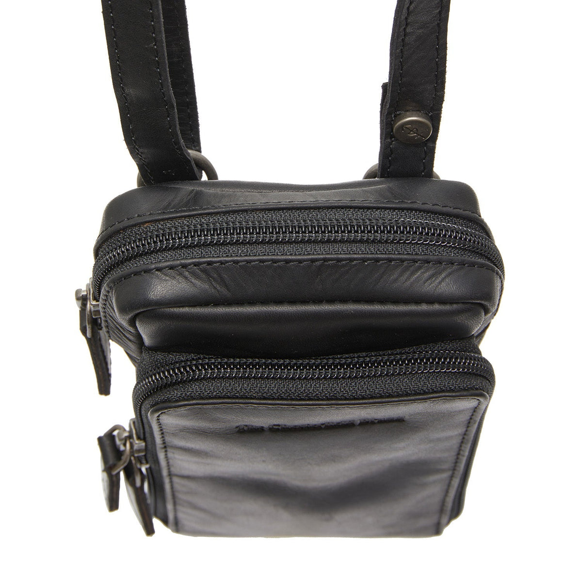 Authentic 100% Full-Grain Leather Grain Texture & Heavy-Duty Seam Stitching Detail