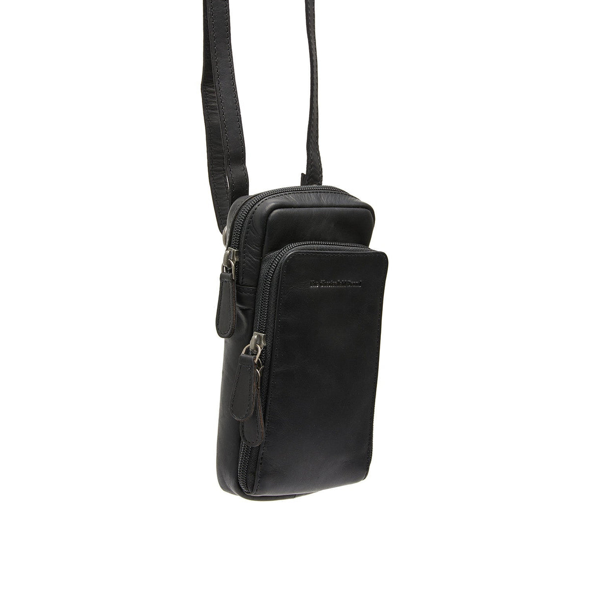 Valdes Full-Grain Leather Phone Bag en cuir pleine fleur véritable 100% - Vue de face & silhouette ajustée | Acheter en ligne