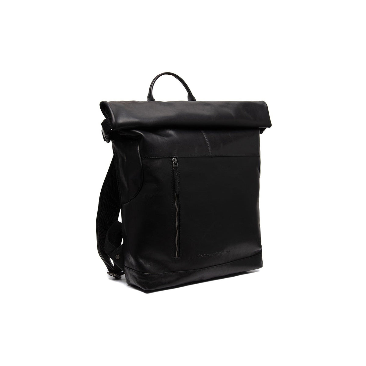 Liverpool Full-Grain Leather Roll-top Backpack pour Femme in Classic 100% Full-Grain Leather - Full Exterior Front Profile View | Acheter en ligne