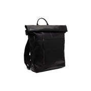 Liverpool Full-Grain Leather Roll-top Backpack pour Femme in Classic 100% Full-Grain Leather - Full Exterior Front Profile View | Acheter en ligne