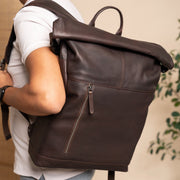 Liverpool Full-Grain Leather Roll-top Backpack pour Femme – Vue produit alternative 2