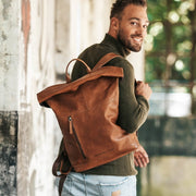 Liverpool Full-Grain Leather Roll-top Backpack pour Femme – Vue produit alternative 2