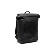 Mazara Full-Grain Leather Roll-top Backpack pour Femme in Classic 100% Full-Grain Leather - Full Exterior Front Profile View | Acheter en ligne
