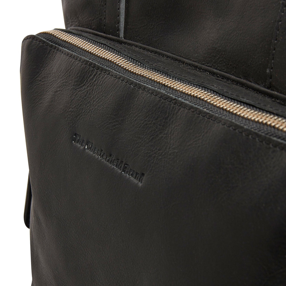 Solid Antique Brass Hardware &amp; Heavy-Duty Dual Zipper Detail on Alicante Full-Grain Leather Shopper pour Femme