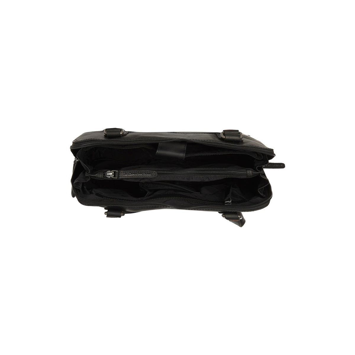 Solid Antique Brass Hardware & Heavy-Duty Dual Zipper Detail on Belgrado Full-Grain Leather Shoulder Bag