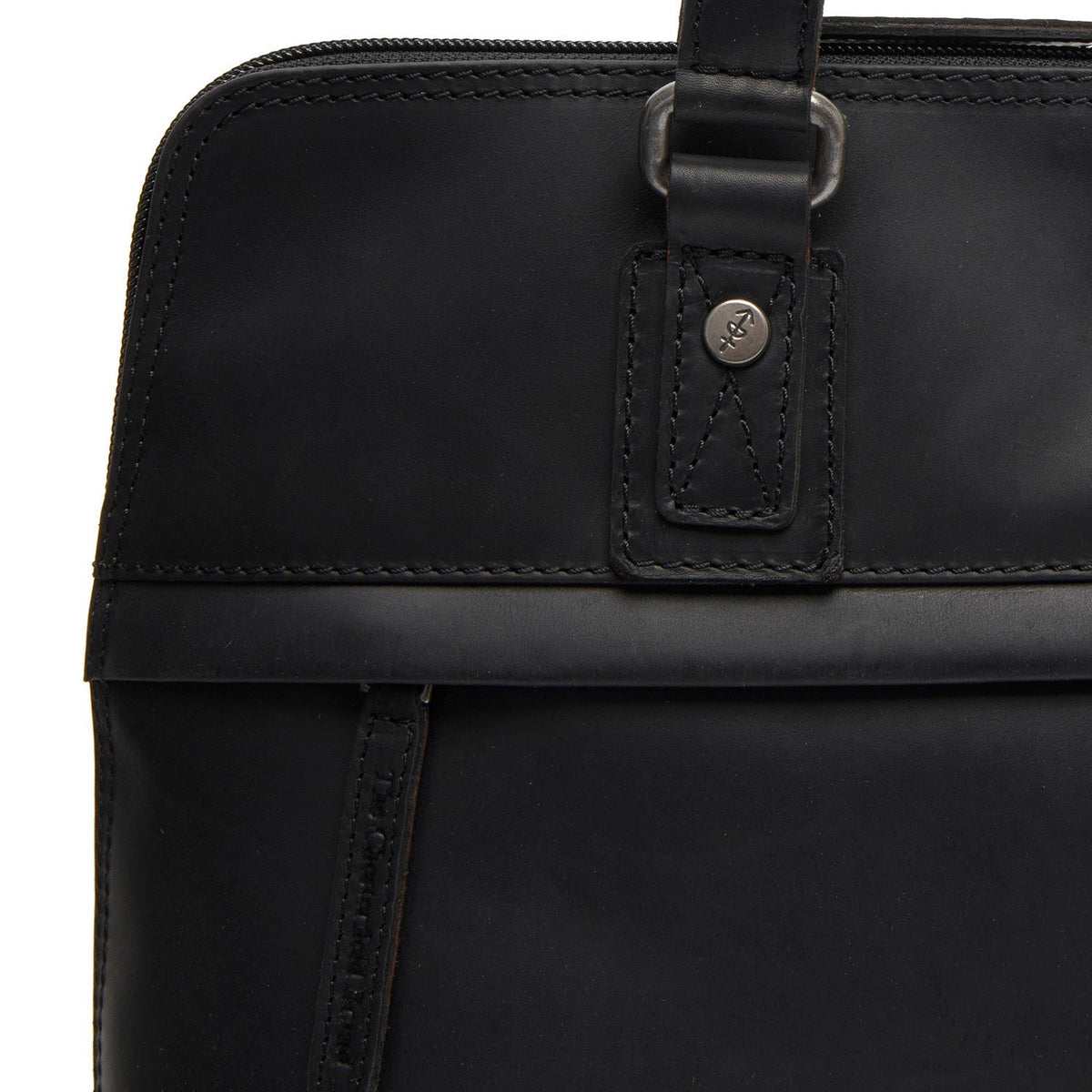 Classic 100% Full-Grain leather Bag - Rear Perspective Showing Reinforced Leather Straps &amp; Stitching