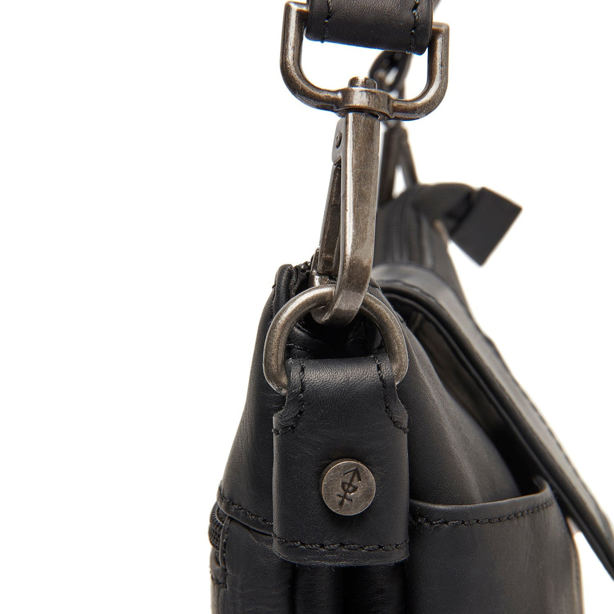 Calora Full-Grain Leather Shoulder Bag pour Femme - Structured Side Profile Showing Gusset Depth &amp; Expansion Capacity