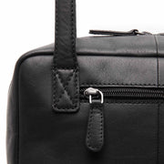 Fenno Full-Grain Leather Shoulder Bag pour Femme - Structured Side Profile Showing Gusset Depth &amp; Expansion Capacity