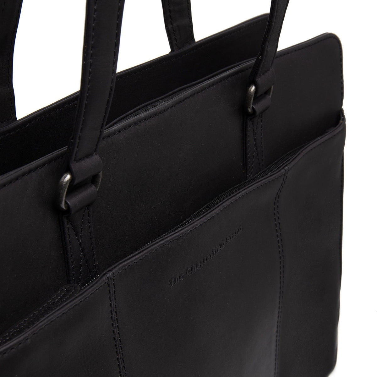 Fidenza Full-Grain Leather Shoulder Bag pour Femme - Structured Side Profile Showing Gusset Depth &amp; Expansion Capacity
