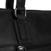 Flint Full-Grain Leather Shoulder Bag pour Femme - Structured Side Profile Showing Gusset Depth &amp; Expansion Capacity