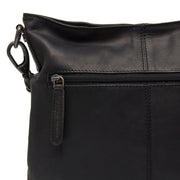 Solid Antique Brass Hardware &amp; Heavy-Duty Dual Zipper Detail on Jen Full-Grain Leather Shoulder Bag pour Femme
