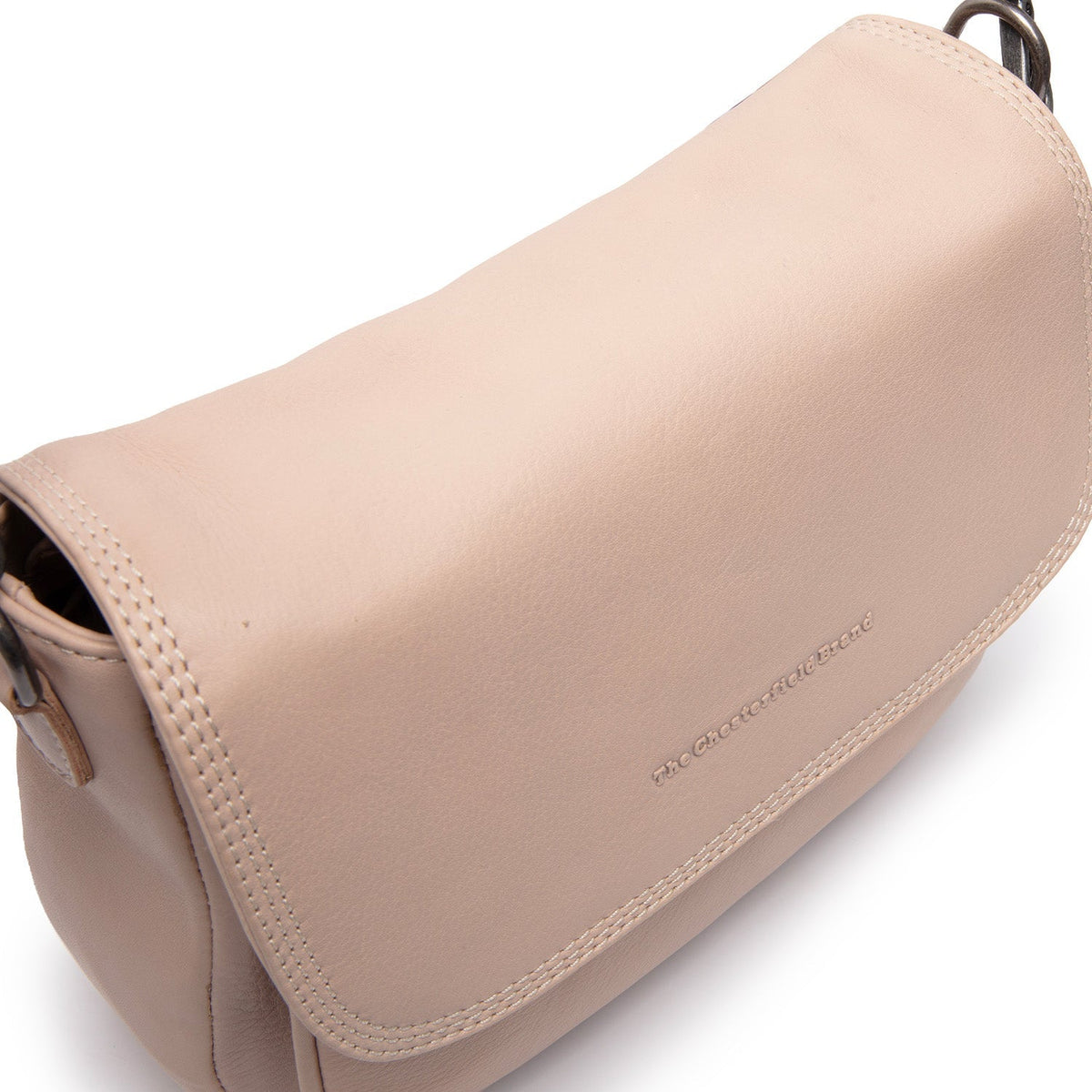 Solid Antique Brass Hardware &amp; Heavy-Duty Dual Zipper Detail on Miloa Full-Grain Leather Shoulder Bag pour Femme