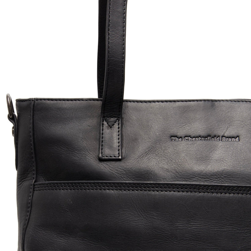 Classic 100% Full-Grain leather Bag - Rear Perspective Showing Reinforced Leather Straps & Stitching