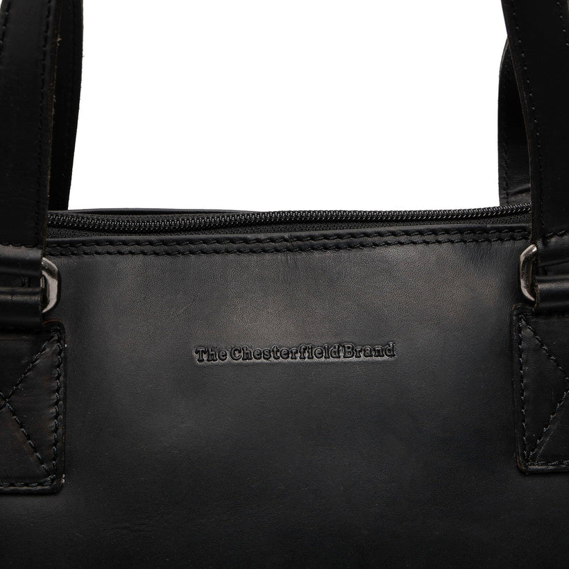 Classic 100% Full-Grain leather Bag - Rear Perspective Showing Reinforced Leather Straps & Stitching