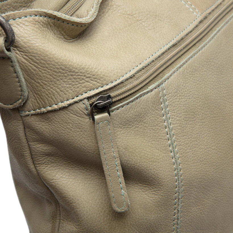 Classic 100% Full-Grain leather Bag - Rear Perspective Showing Reinforced Leather Straps & Stitching