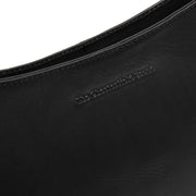 Solid Antique Brass Hardware &amp; Heavy-Duty Dual Zipper Detail on Valentano Full-Grain Leather Shoulder Bag pour Femme