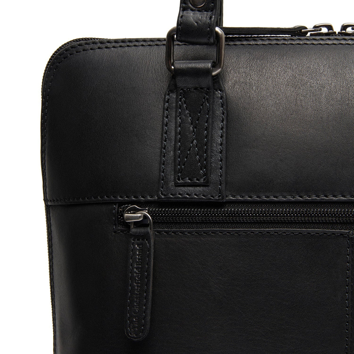 Viamonte Full-Grain Leather Shoulder Bag pour Femme - Structured Side Profile Showing Gusset Depth &amp; Expansion Capacity