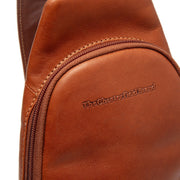 Cognac Leather Sling Bag Bowey pour Femme, detail view 1