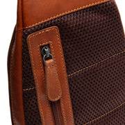 Cognac Leather Sling Bag Bowey pour Femme, detail view 5