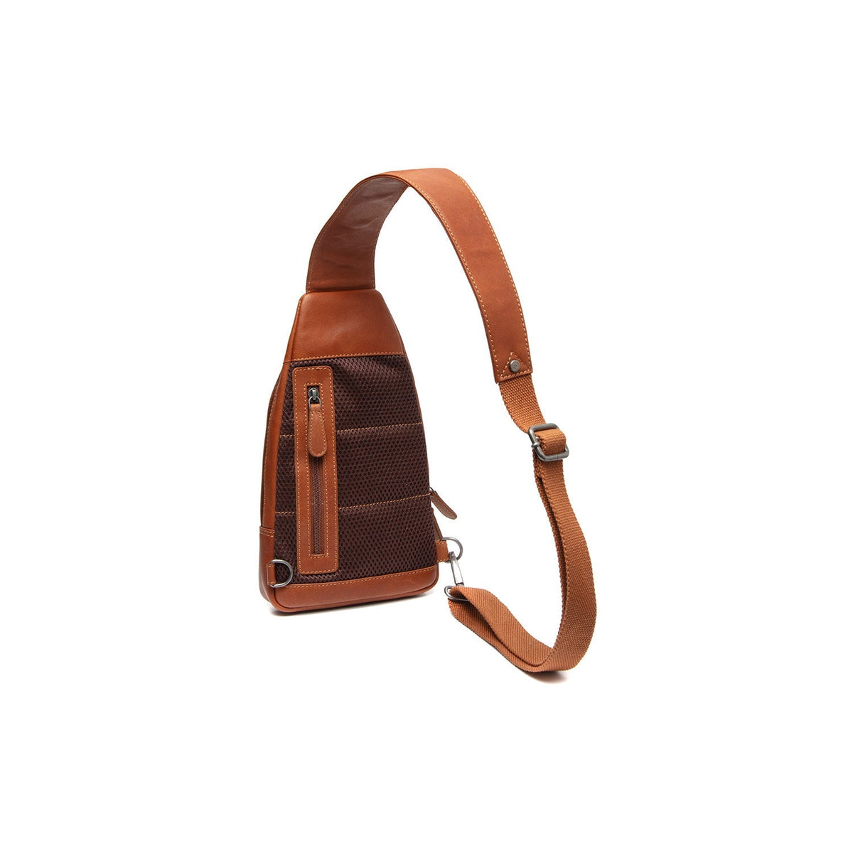 Cognac Leather Sling Bag Bowey pour Femme, detail view 6