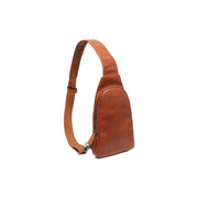 Cognac Leather Sling Bag Bowey pour Femme, front view