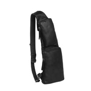 Leather Sling Bag Logan pour Femme in Classic 100% Full-Grain Leather - Full Exterior Front Profile View | Acheter en ligne
