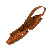 Cognac Leather Sling Bag Logan pour Femme, detail view 5