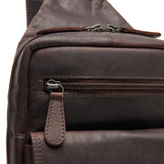 Brown Leather Sling Bag Turelle pour Femme, detail view 1
