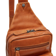Cognac Leather Sling Bag Turelle pour Femme, detail view 1