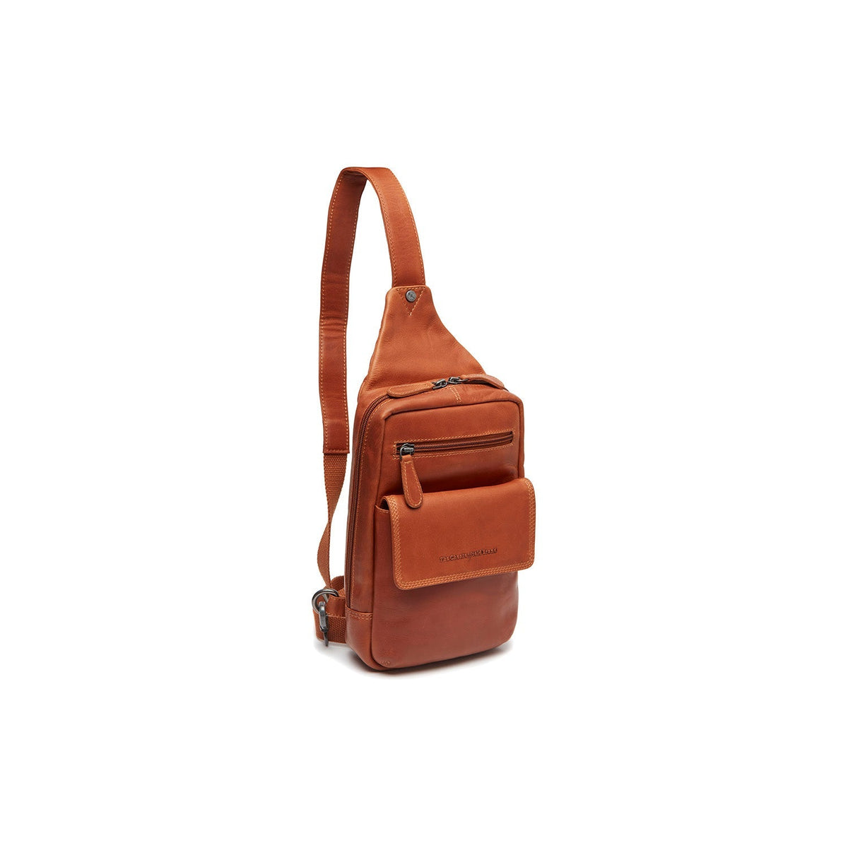 Cognac Leather Sling Bag Turelle pour Femme, front view